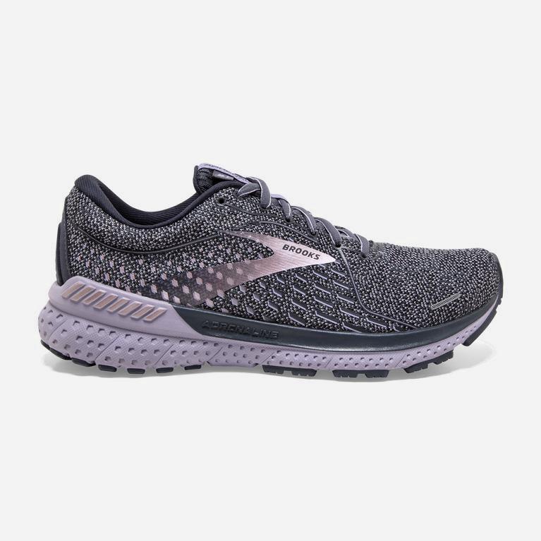 Brooks Adrenaline Gts 21 Womens Walking Shoes Ireland Ombre grey/Lavender/Metallic (AVHN-62089)